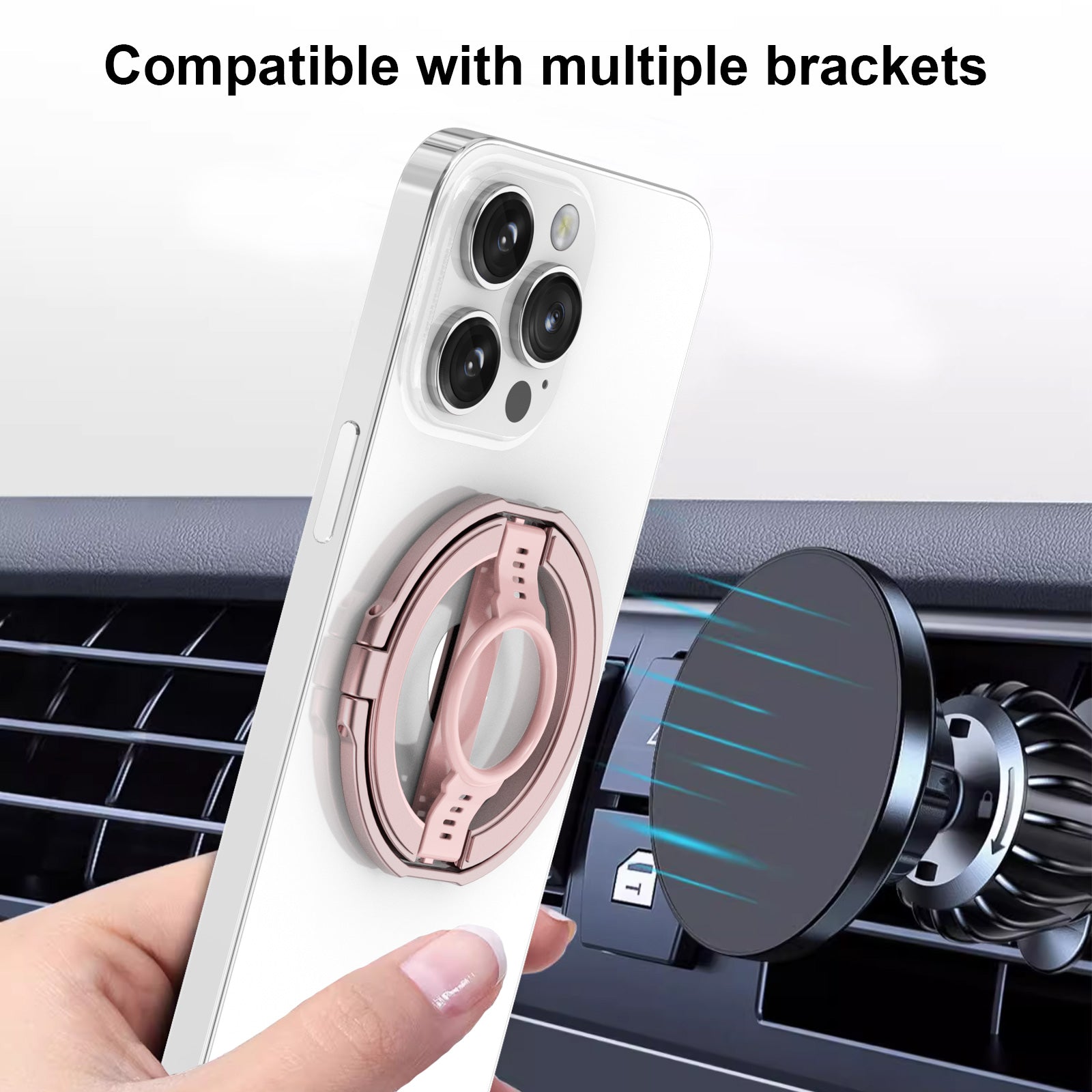 ZH-M04 Magnetic Kickstand Rotary Adjustable Phone Ring Holder Zinc Alloy Finger Grip ZH-M04 Magnetic Kickstand Rotary Adjustable Phone Ring Holder Zinc Alloy Finger Grip